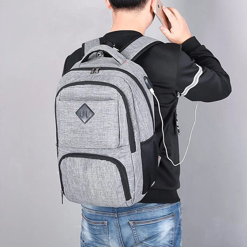 

Unisex Laptop Backpack for Men Women Travelling Backpack with Charging Business Waterproof Mochilas USB School Shoulder Bag
