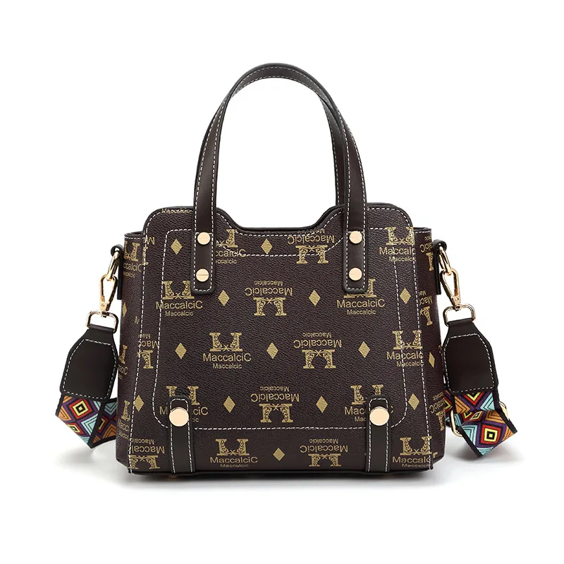 

2021 New Arrivals Women's Shoulder Bags PU Leather Retro Printing Female Design Versatile Women Bucket Bags