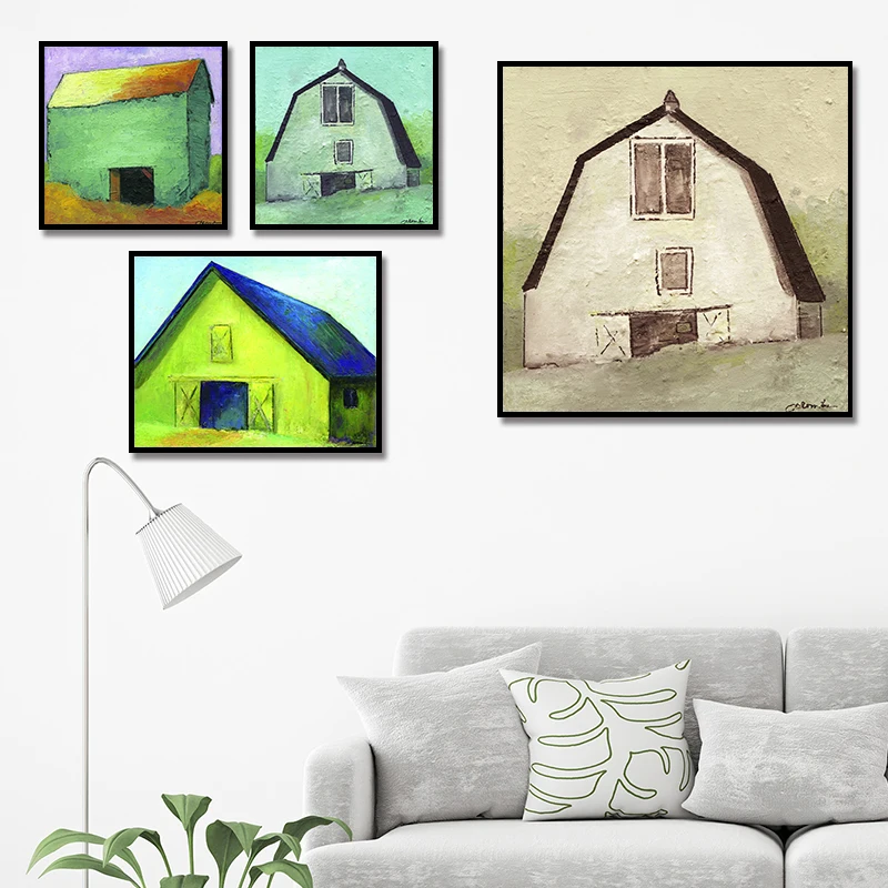 

Скандинавские плакаты, скандинавский пейзаж, принты, домашнее настенное искусство, холст, деревянная кабина, картины для дома, строительные...