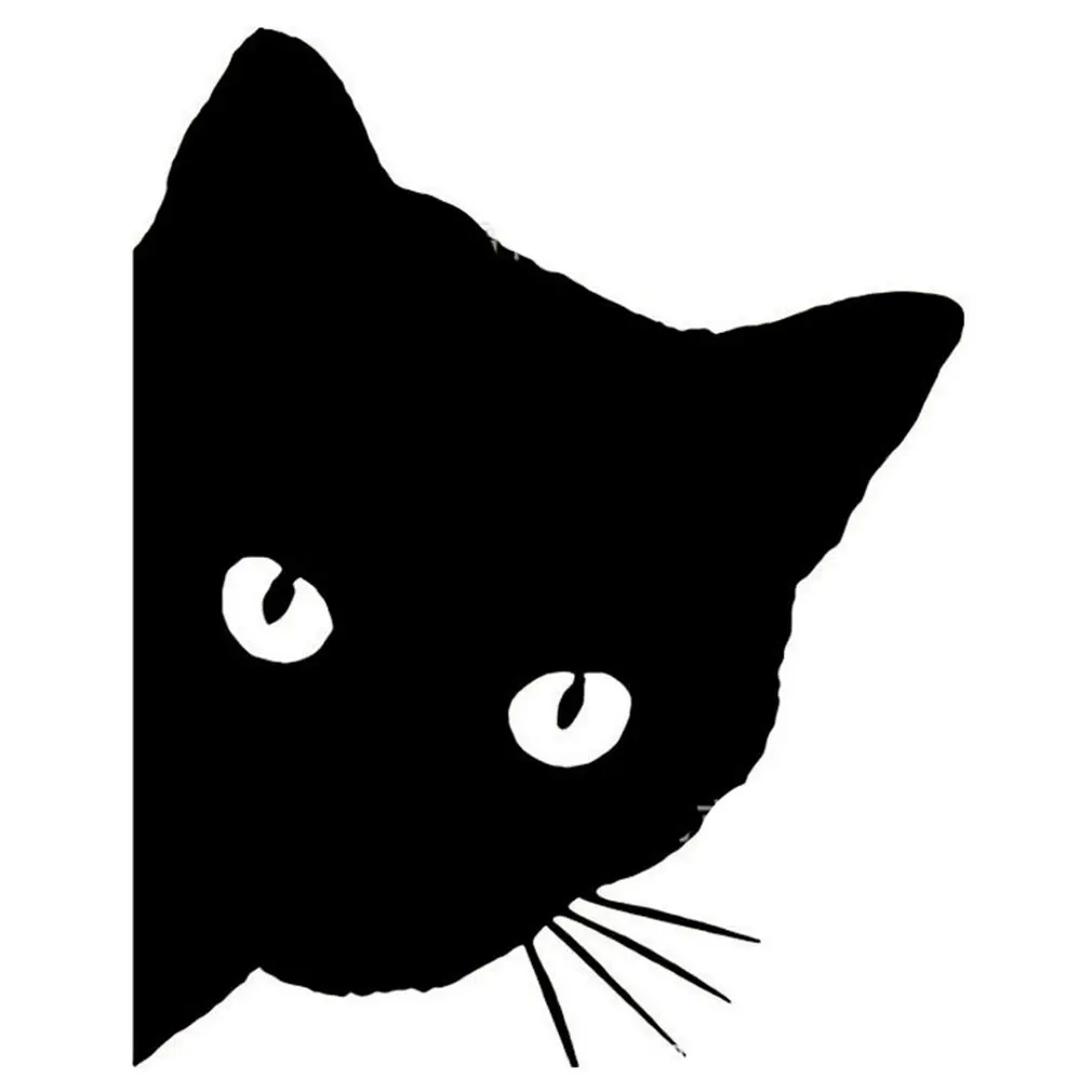 

Креативная Светоотражающая наклейка, черная кошка, лицо, подглядывающая, автомобильная Светоотражающая наклейка, украшение автомобильног...