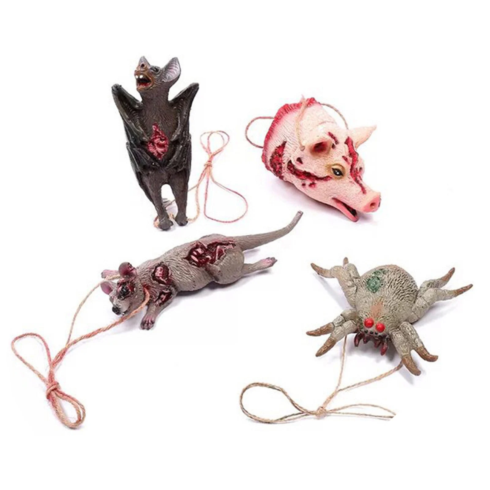 

Halloween Ornament Hanging Pendant Scary Bloody Mouse Bat Decoration Simulation Horror Pendant For Haunted House