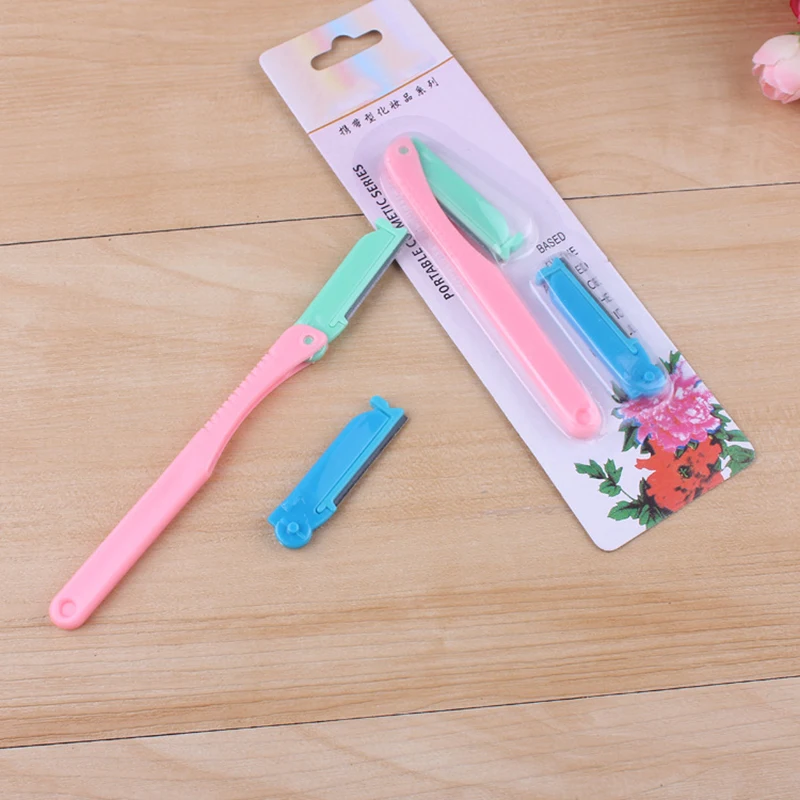 

2Pcs Portable Blade Eyebrow Trimmer Set Women Facial Blade Face Razor Shaver Blade Knife Remover Makeup eyebrow trimmer