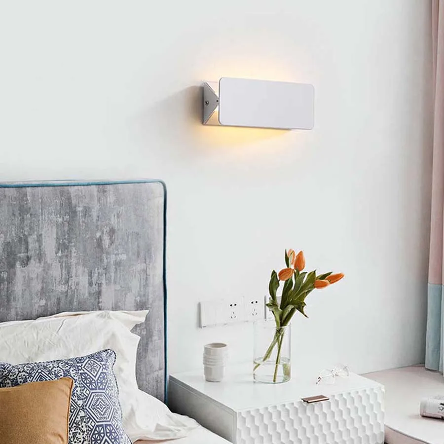 

White Black Aluminum Modern Wall Lamps for Home Deco Bedroom Bathroom Night Lamp Living Room Art Deco Led Wall Light Fixture