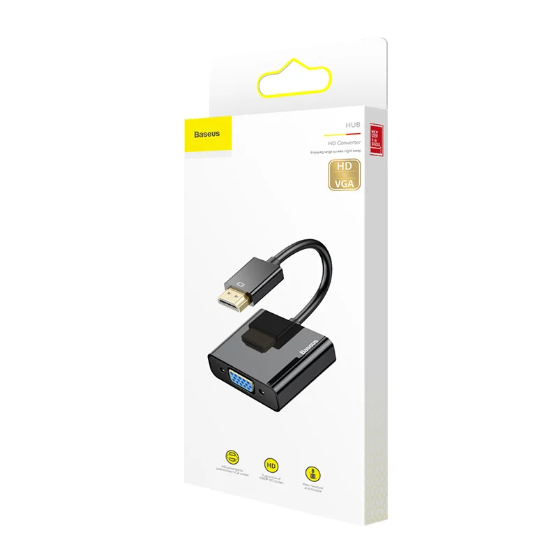 Baseus HDMI to VGA Adapter 1080P Male Female splitter for PC monitor Laptop HDTV vga | Компьютеры и офис