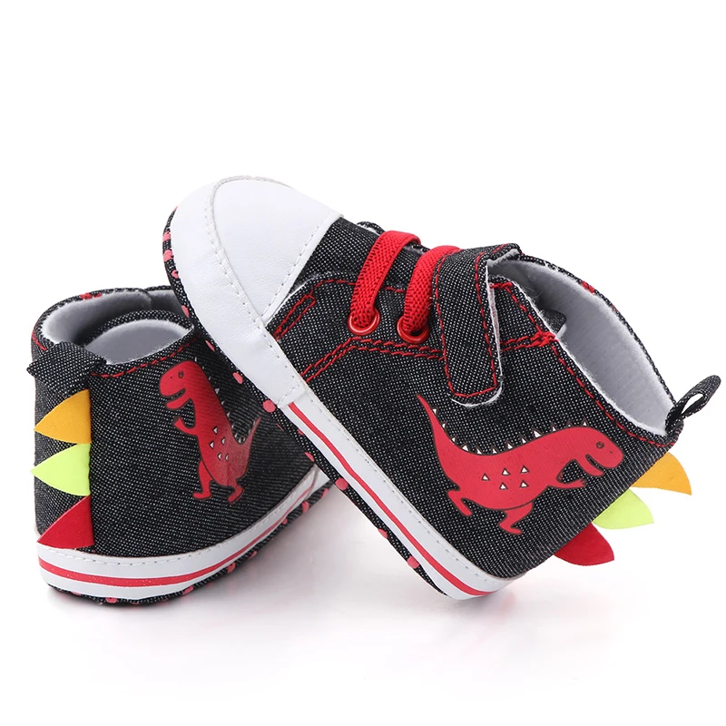 

Baby Boys Girls Breathable Casual Canvas Letter Dinosaur Print Anti-Slip Shoes Sneakers Soft Soled First Walkers Kids Moccasins