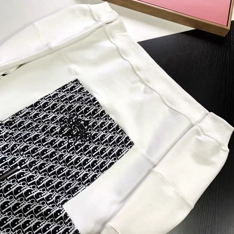 

Spring and autumn stitched open neck zipper bee casual men's and women's Hooded Sweater