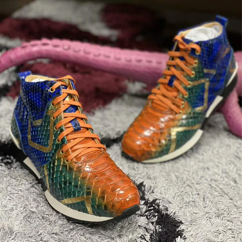 Роскошная осенне-зимняя спортивная обувь ручной работы мужские кроссовки из
