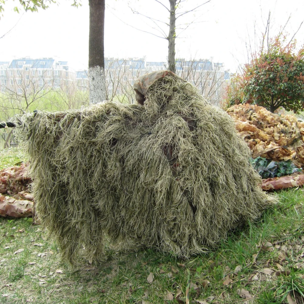3D Лук Охота трава Ghillie пончо Снайпер пустыня камуфляж плащ для тренировок