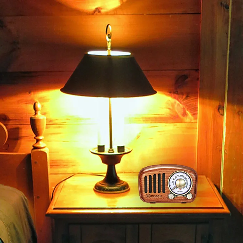 Ретро-динамик Bluetooth винтажный FM-радио с громкой громкостью деревянный