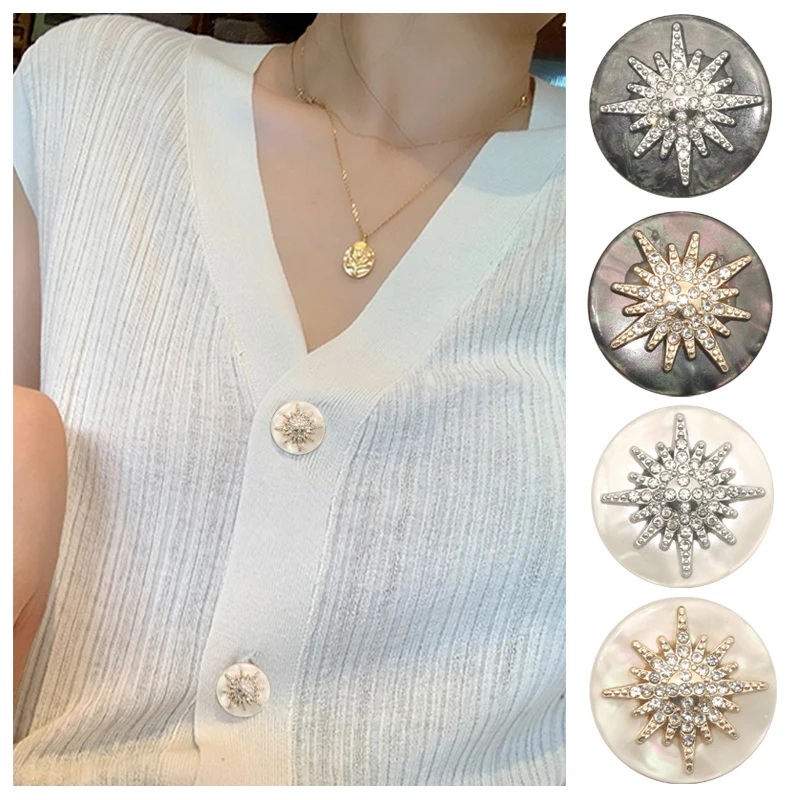 6 шт. белый черный металлический золотой бриллиант стразы пуговицы для одежды