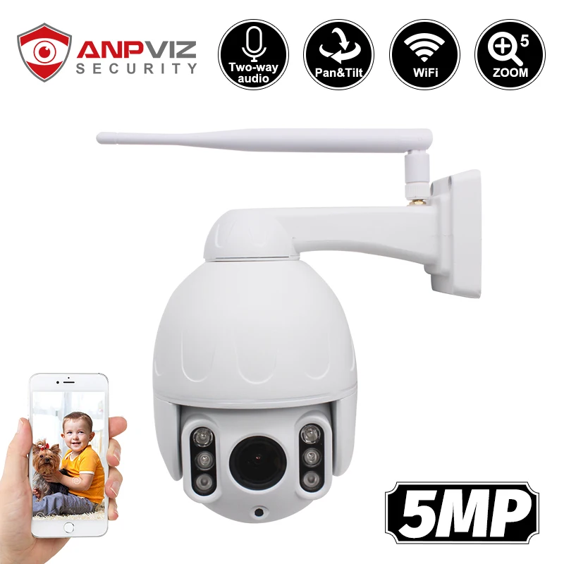 

IP-камера Anpviz, 5 Мп, PTZ, Wi-Fi, 5-кратный зум