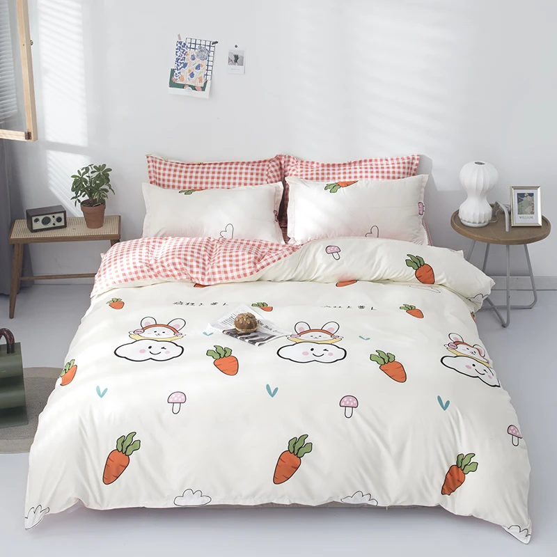 

Cianlsria Five Sizes 2020 Plain 3/4 PCE Bedding Sets Hot Sale Quilt Cover and Pillowcase Sheets