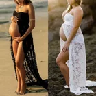 Сексуальное Тюлевое платье для беременных платье для фотосъемки для будущей матери платье с разрезом спереди и высокой талией платья для беременных женщин платье