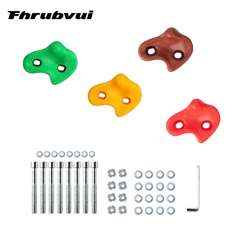 

4Pcs/Set Kids Climbing Rocks Wall Stones Hand Feet Holds Grip Hardware Kits Mixed Color Resin Climbing Rock Kids Fitness Toys