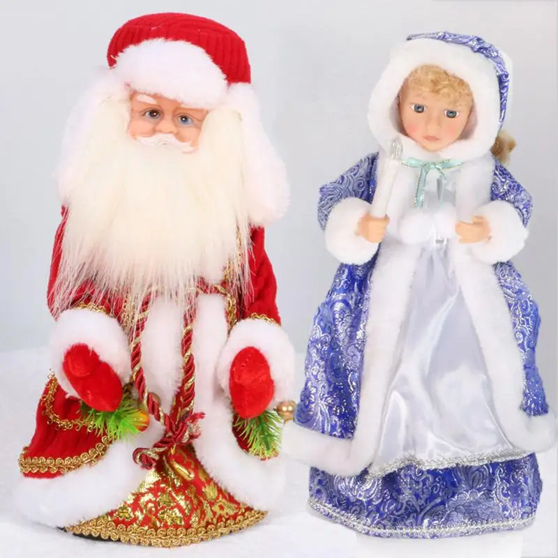 

Christmas Gift Electric Santa Claus Singing Russian Songs Dancing Snow Girl Candy Gift Box Navidad Natal Mall Desktop Decoration