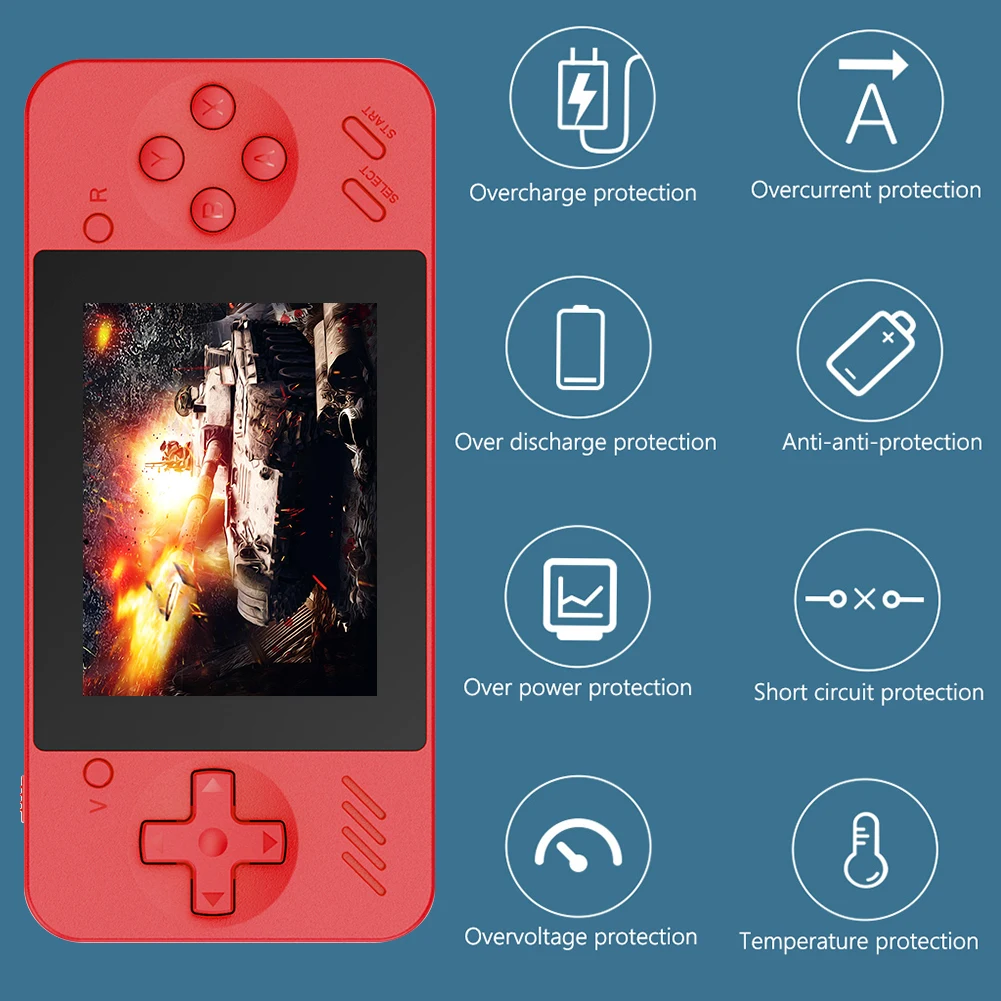 

Powkiddy Q35 Retro Video Game Console 3.5 Inch Large Screen Handheld Game Player 600 Games Support Dual Sparring Kids Gift