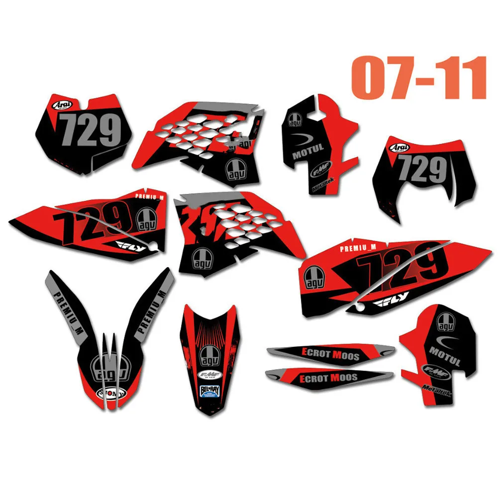 Наклейки для KTM EXC XCF XC-F EXC-F 2008 2009 2010 2011 SX-F SX SXF 2007 мотоциклетная графика 3 м |