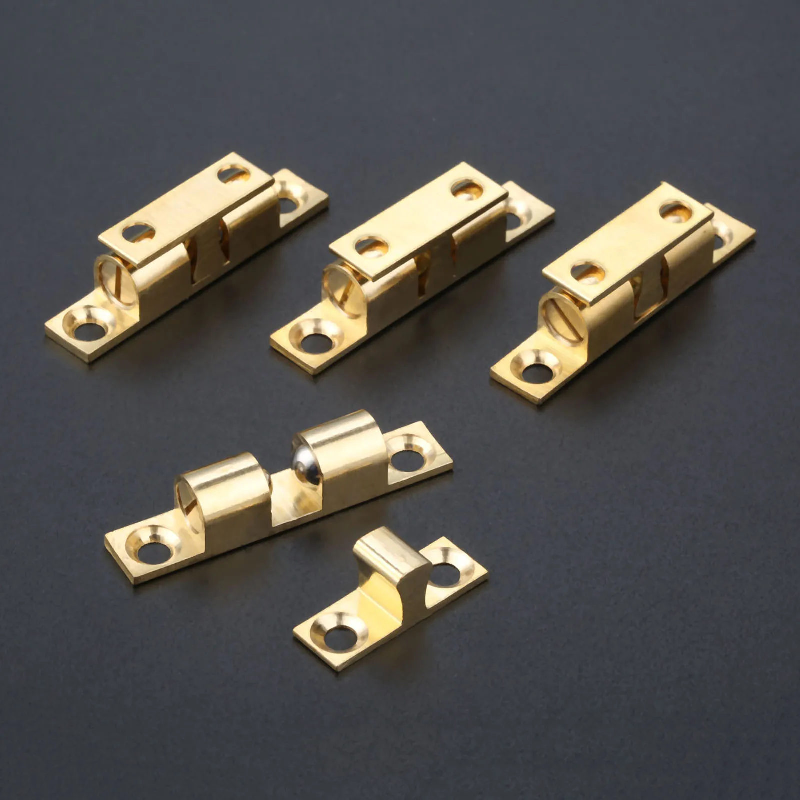 Защелка медная с двумя шариками, 42 х8 мм, 4 шт.