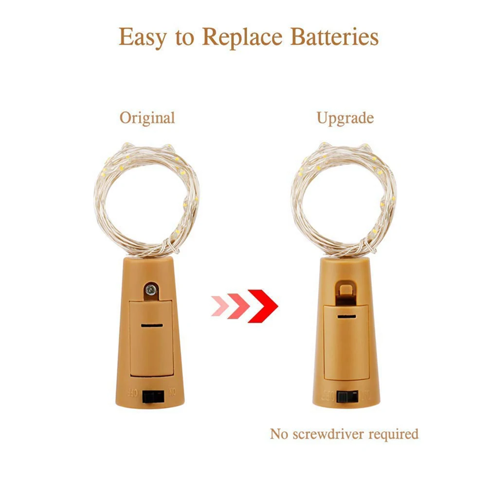 

3m DIY Battery LED Bottle String Lighting Copper Wire Cork Lamp Decor Waterproof Intelligent Night Light Corridor Bathroom
