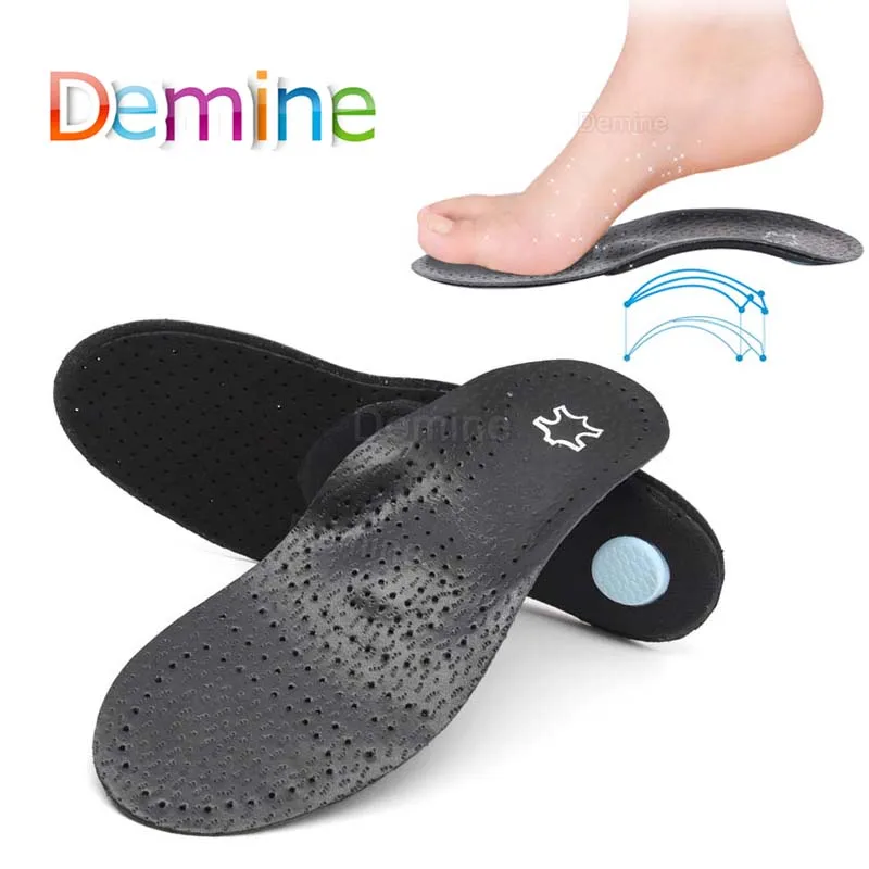 Кожаные ортопедические стельки коррекция плоскостопия поддержка свода стопы