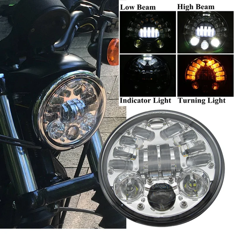 5.75 inch Headlamp For Harley Dyna Sportster 1200 883 Parts DRL Turn Signal Light Motor 5.75&quotProjector LED Moto Headlights |