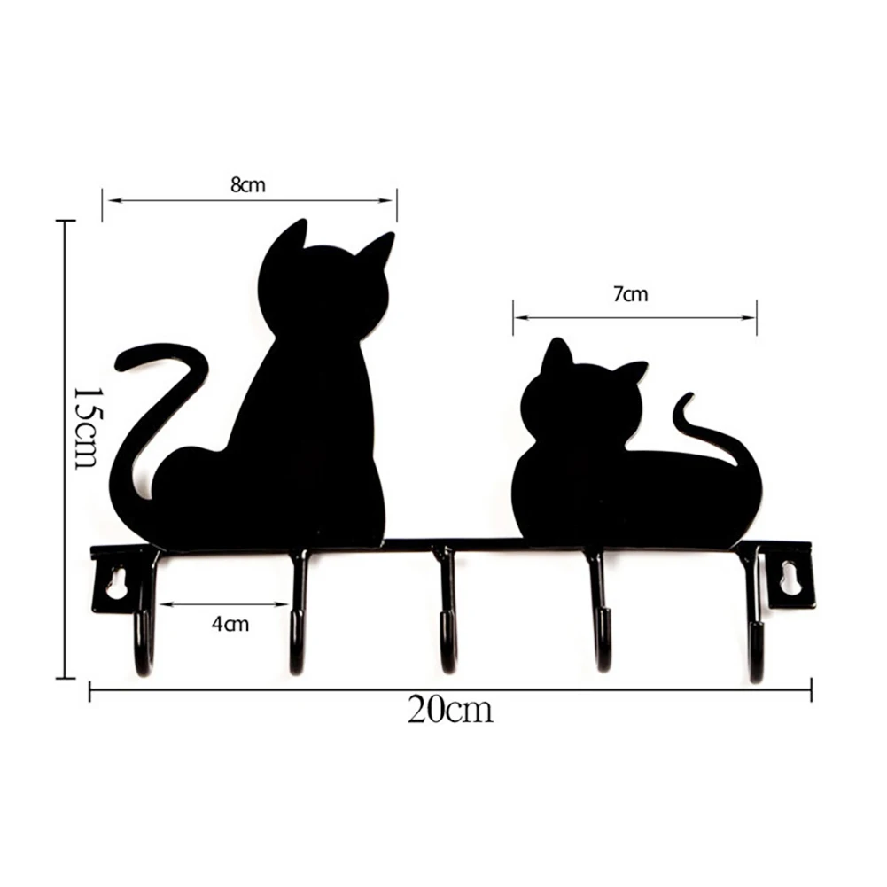 1x5 крючков вешалки крючки держатель для хранения с узором кошки ванной комнаты
