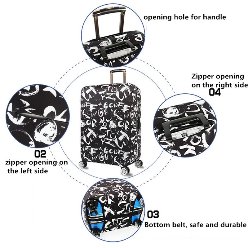 Эластичный Защитный чехол для багажа мужчин и женщин ТОЛСТЫЙ цветной от дождя