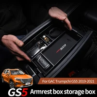 for gac trumpchi gs5 2019 2021 central armrest storage box center console non slip mat abs organizer containers holder