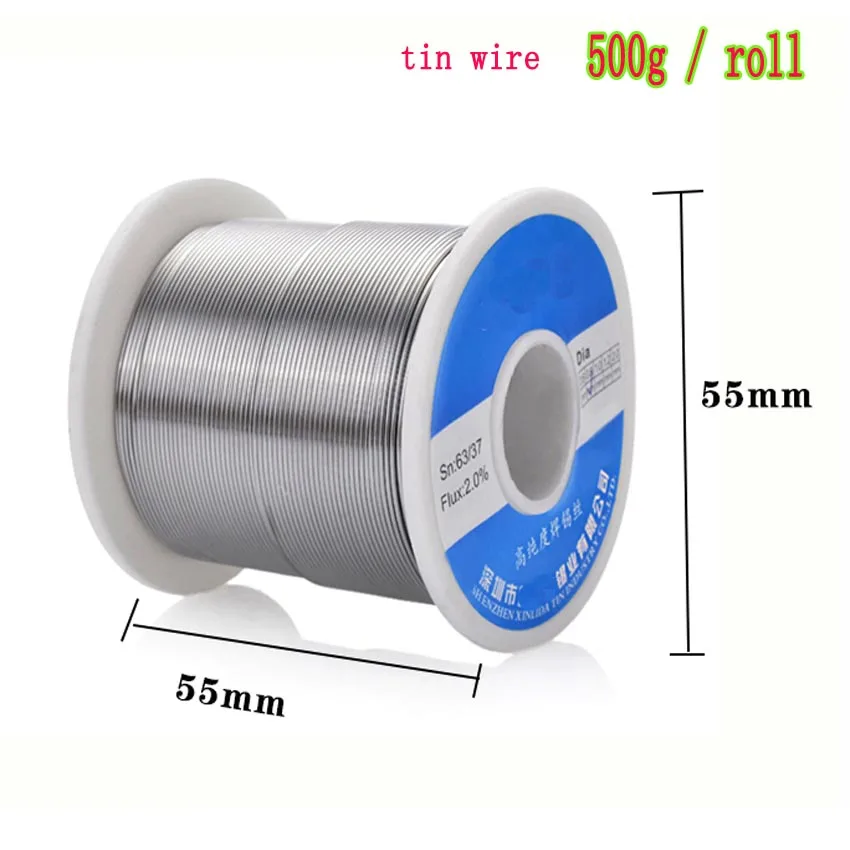NEW 500g/roll 0.5/0.6/0.8/1.0/1.2/1.5/2.0mm FLUX 2.0%  Tin Lead Tin Wire Melt Rosin Core Solder Soldering Wire Roll No-clean