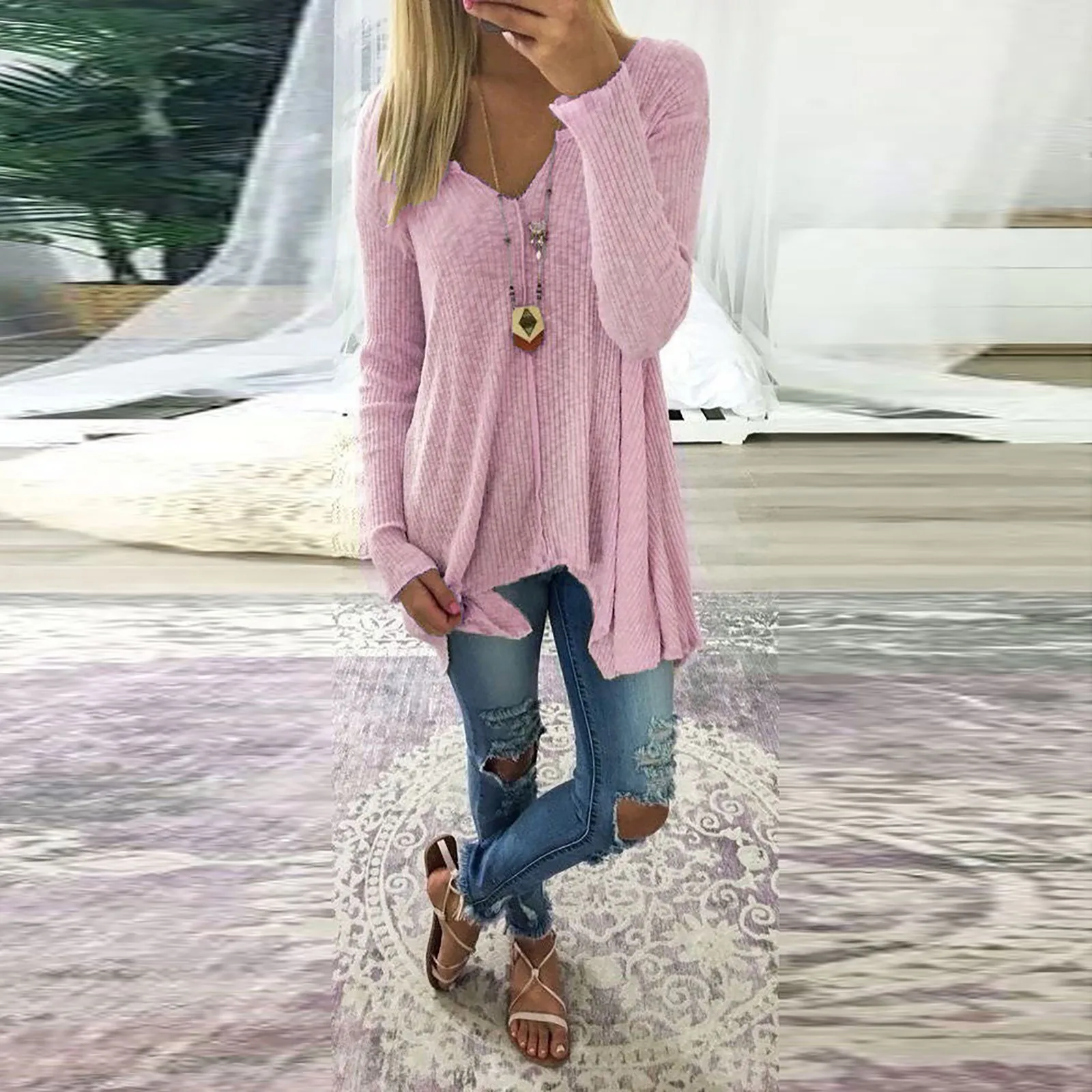 Футболка женская оверсайз с рукавом летучая мышь | Женская одежда