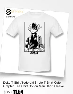 Deku футболка Todoroki Shoto футболка Милая футболка с графикой хлопок с коротким рукавом для мужчин большая модная футболка