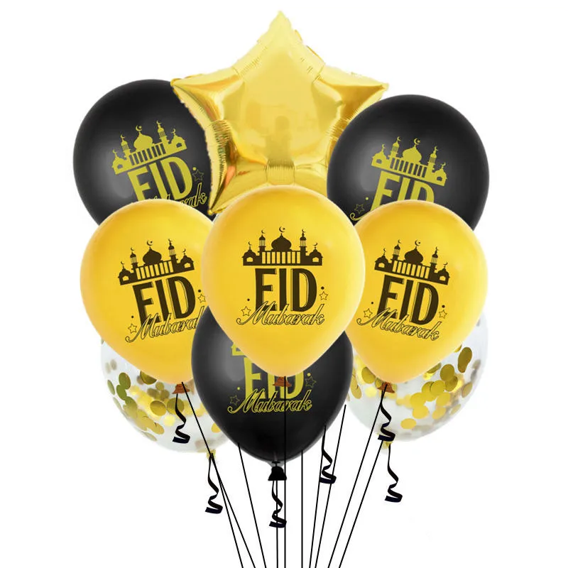 11 шт./компл. золото Воздушные шары Eid MUBARAK украшения на Рамадан ИД шар для вечерние