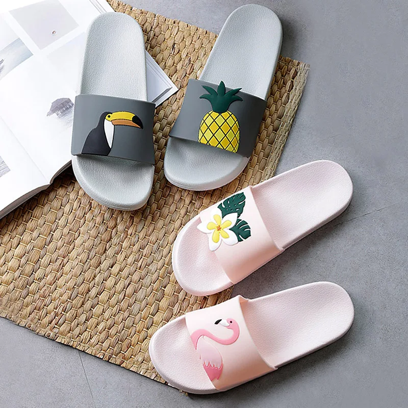 Женские летние слиперы Домашние тапочки Милые домашние фрукты арбуз клубника