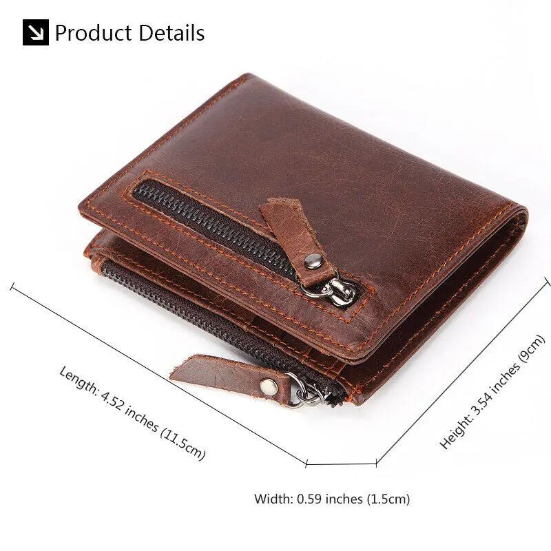 US Men Genuine Leather Slim Billfold Wallet RFID Blocking Money Clip good quality fashion and leather | Багаж и сумки