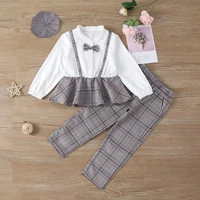 girls suits toddler spring and autumn college style two piece suits childrens spring gentlemens suits including hats