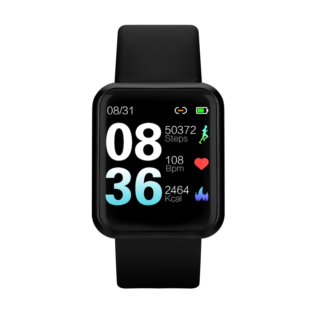 P68S black watch Спортивные IP68 Смарт-часы P68 фитнес-браслет трекер активности пульсометр кровяное давление для ios Android apple iPhone 6 7 - Цвет: P68S black watch