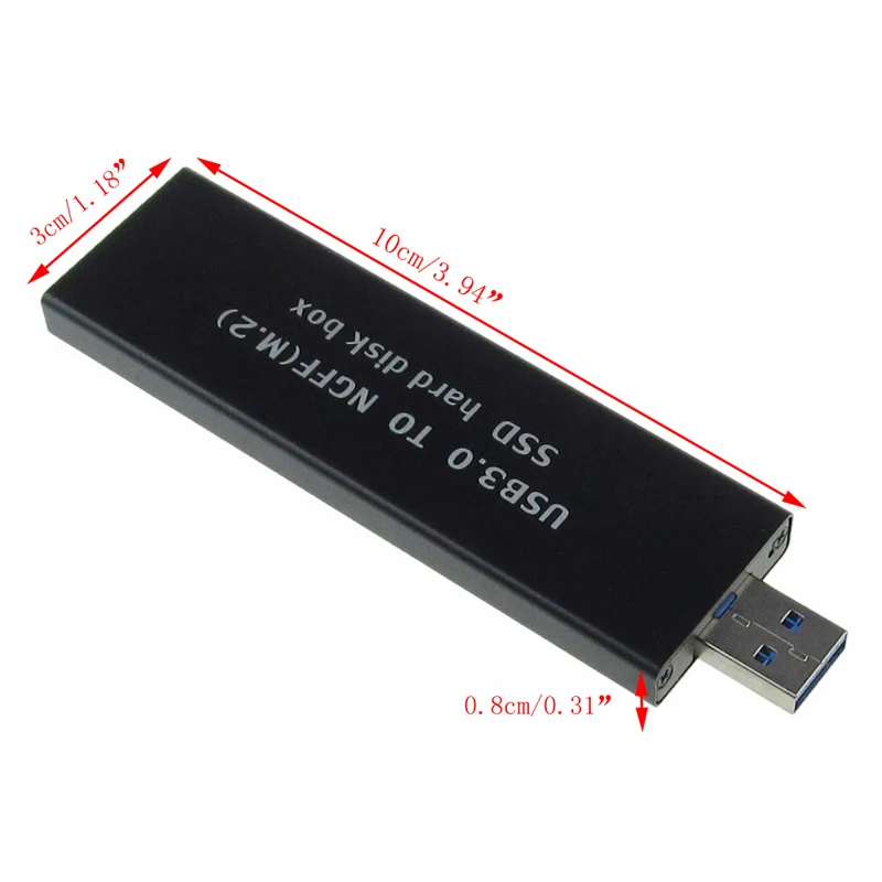 USB3.0 TO M.2 NGFF SSD External Enclosure 22mm * 30mm / 42mm 60mm /80 mm Storage Case Adapter Aluminium Random Color | Компьютеры и