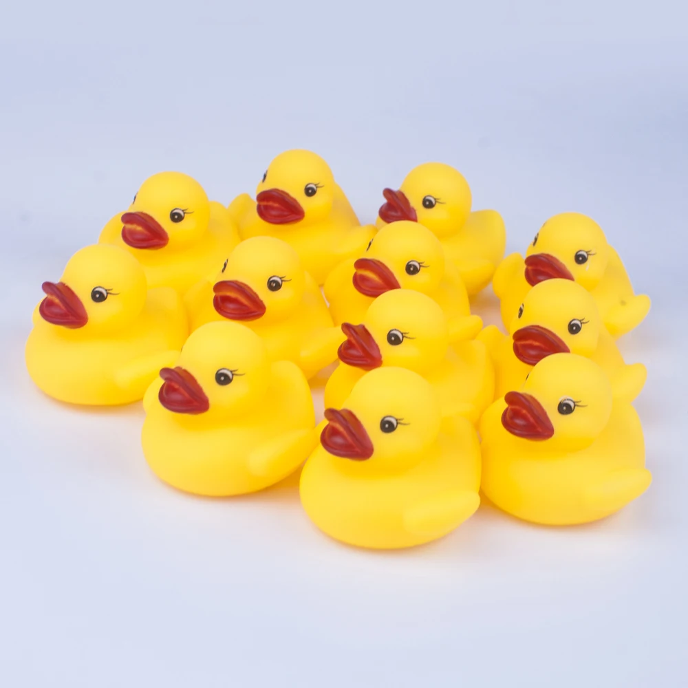 

60-120pcs Baby Bath Ducks Shower Water Toys Swimming Pool Float Squeaky Sound Rubber Ducks Toys for Childre Gifts