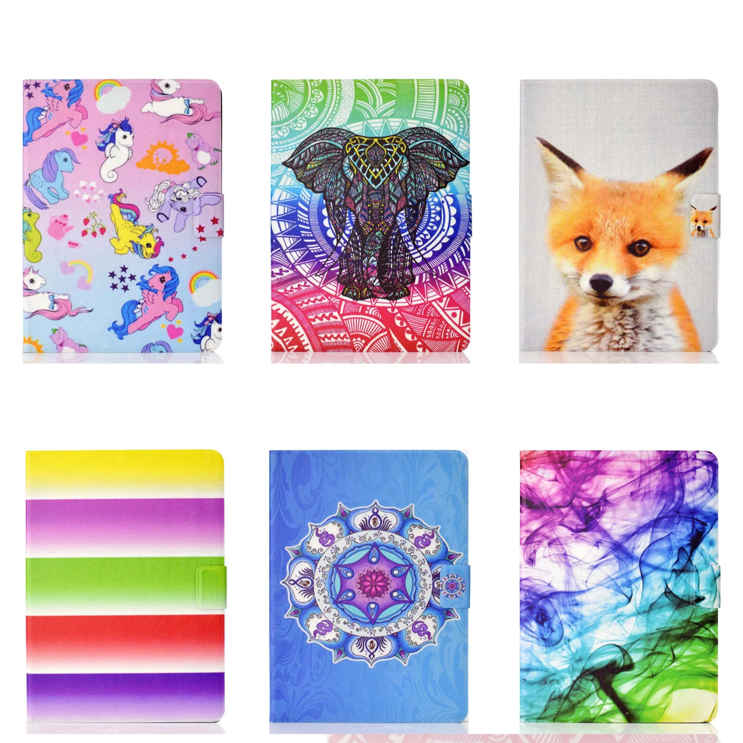 Cute Animal Elephant and horse Design PU Leather Flip Stand Smart Protective Cover for iPad Mini 6 6th Gen Case 2021 8.3 inch