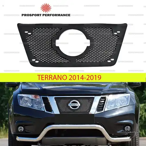Защитная сетка на решетку радиатора Nissan Terrano 2014-2019 внешний молдинг ABS пластик защита авто тюнинг стайлинг