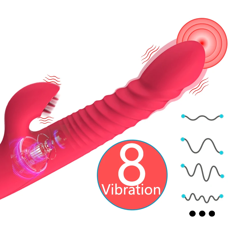 Телескопический вибратор фаллоимитатор с подогревом Вибрирующий Женский