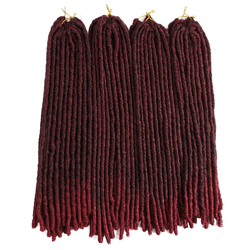 X-TRESS 18-26 дюймов мягкие дреды вязаные крючком косички Jumbo Dread прическа Ombre цвет синтетический искусственный Locs плетение волос - Цвет: T1B/бордовый