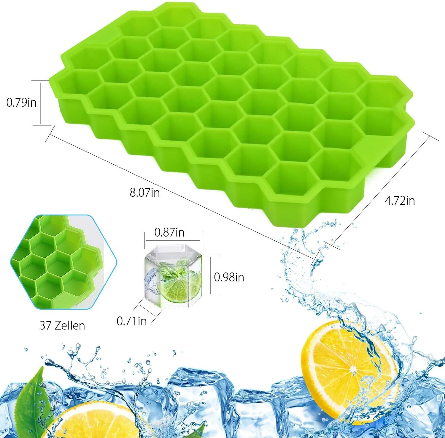

37 Grid Household Tools Honeycomb Ice Molds Food Grade Flexible Silicone Ice Molds for Whiskey Vodka Convenient Ice Making Mold