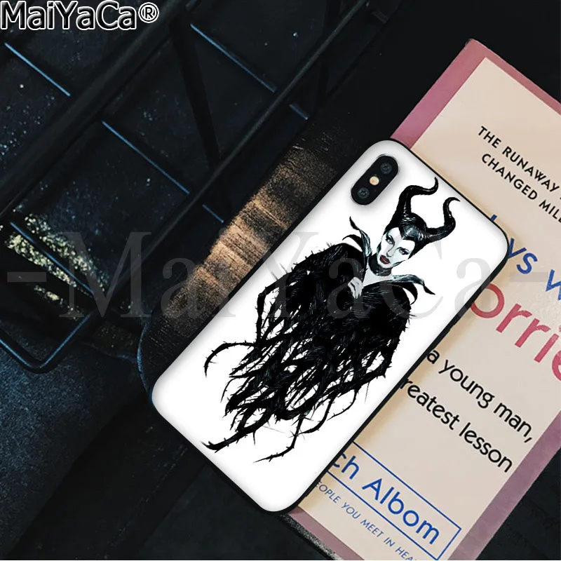 MaiYaCa ведьма малефисент черный ТПУ мягкий резиновый чехол для телефона iPhone X XS MAX 6 6s 7 7plus 8 8Plus 5 5S SE XR
