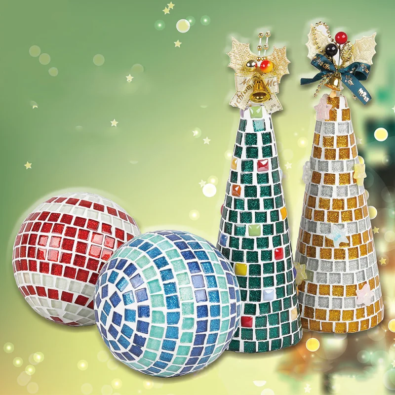 Рождественская елка цветные шары DIY Ручная работа мозаика материал упаковка для