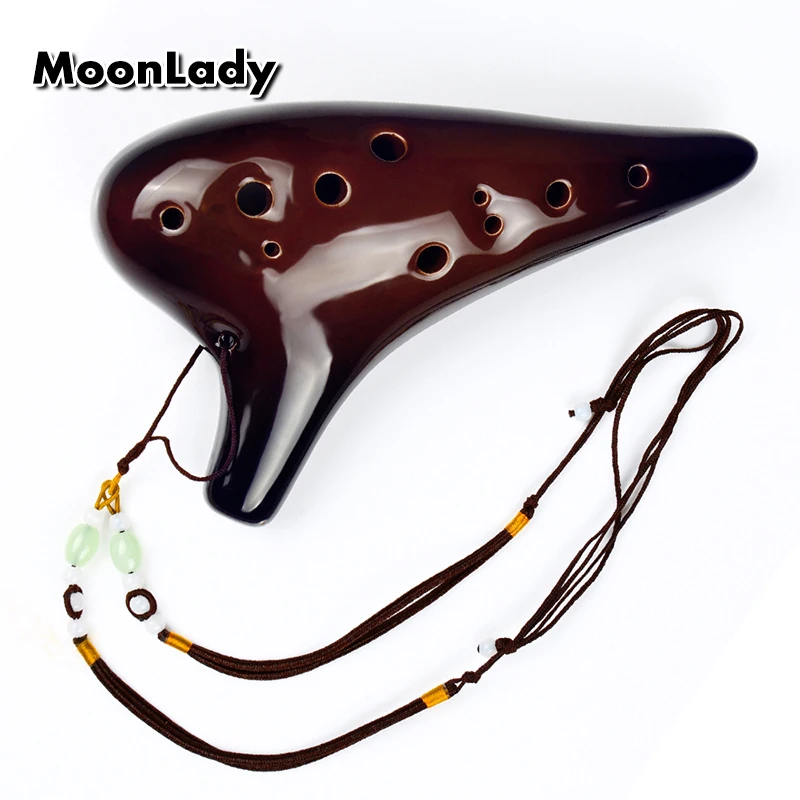 Alto C Key Ocarina 12 Holes Ceramic Music Instrument Bright Glossy Glaze Woodwind High Quality | Спорт и развлечения