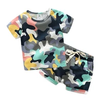 2021 2pcs summer baby boy children causal camouflage printing suit tops short boys clothes kids clothes sets 2 7