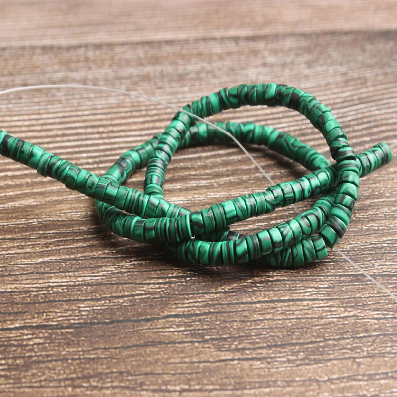 malachite Lan Li, модные ювелирные изделия, 2x4 мм, разноцветные натуральные камни, бусины, сделай сам, женский браслет, ожерелье, серьги-гвоздики и аксессуары - Цвет: malachite