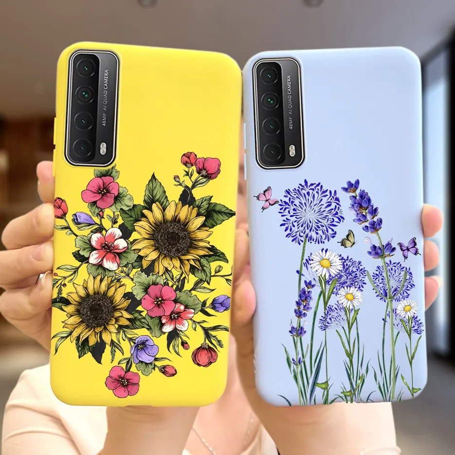 Чехол для Huawei P Smart 2021 PPA LX1 LX2 LX3, Мягкие силиконовые ТПУ чехлы, популярный чехол для телефона с цветами для Huawei Y7a, чехол PSmart 2021