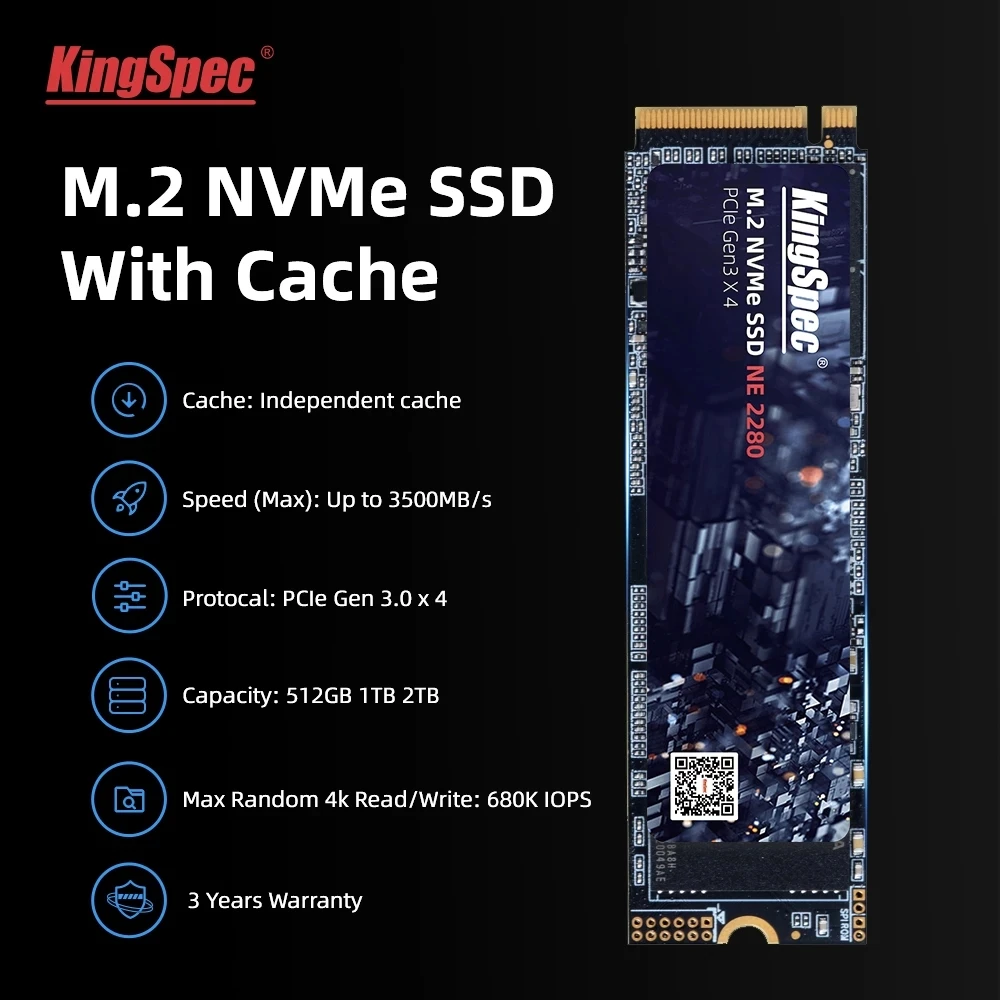KingSpec M.2 NVMe SSD с Dram 1 ТБ M2 PCIe твердотельный диск внутренний жесткий для настольного